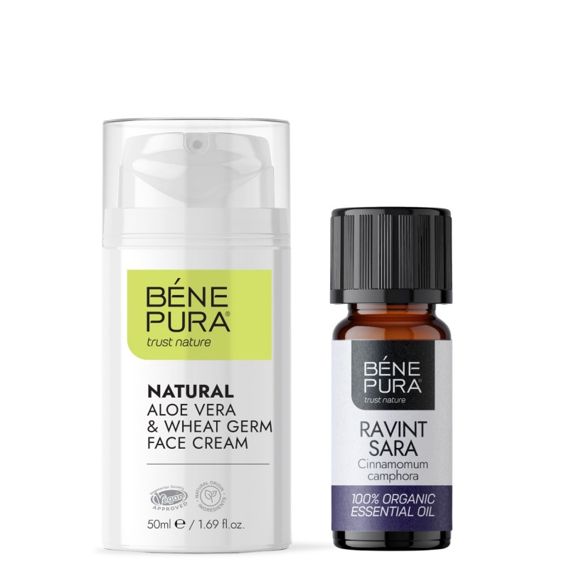Aloe Vera Krema za Lice i Bio Ravensara Etericno ulje - 