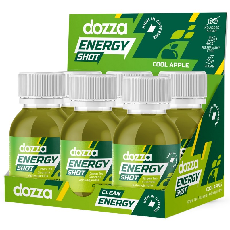6x Pack DOZZA Energy Cool Apple Energy shot - 60ml - Usporedba artikala