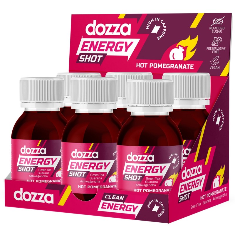 6x Pack DOZZA Energy Hot Pomegranate Energy shot - 60ml - Usporedba artikala