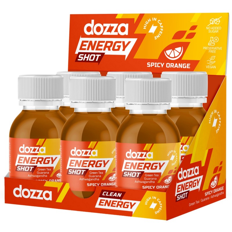 6x Pack DOZZA Energy Spicy Orange Energy shot - 60ml - Usporedba artikala