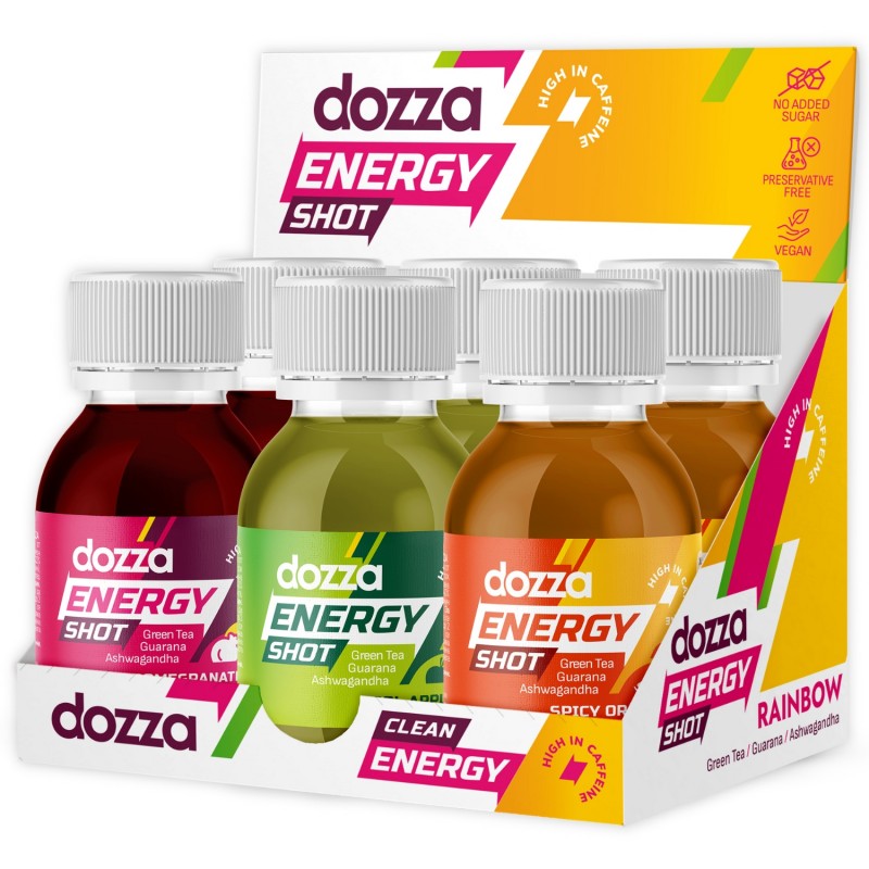 6x Pack DOZZA Energy Rainbow Pack Energy shots - 60ml - Usporedba artikala